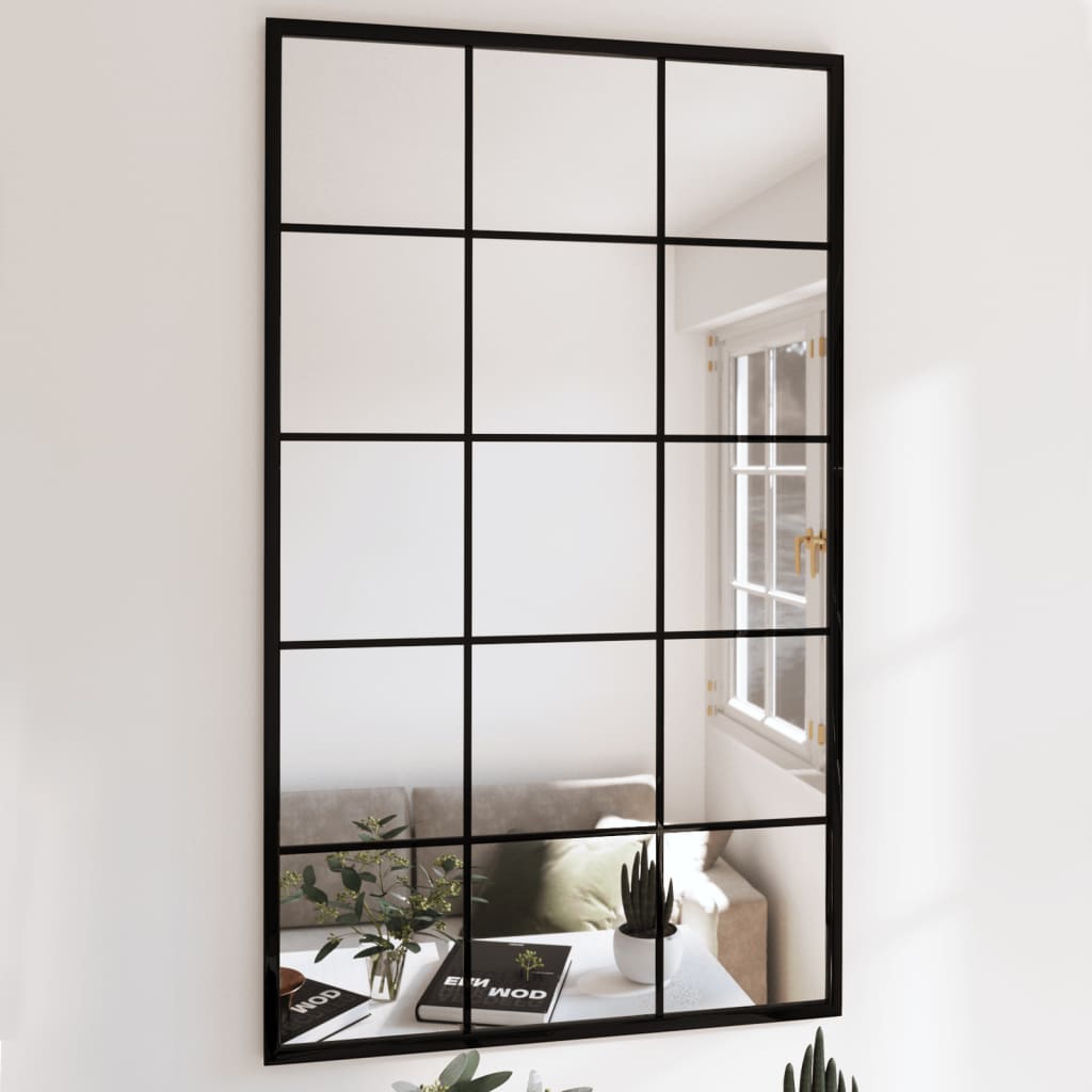 Berkfield Wall Mirrors 6 pcs Black 100x60 cm Metal
