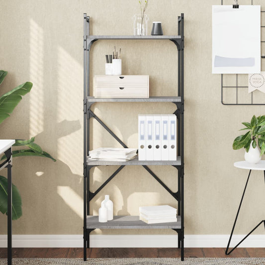Berkfield Bookcase 4-Tier Grey Sonoma 56x31.5x138.5 cm Engineered Wood