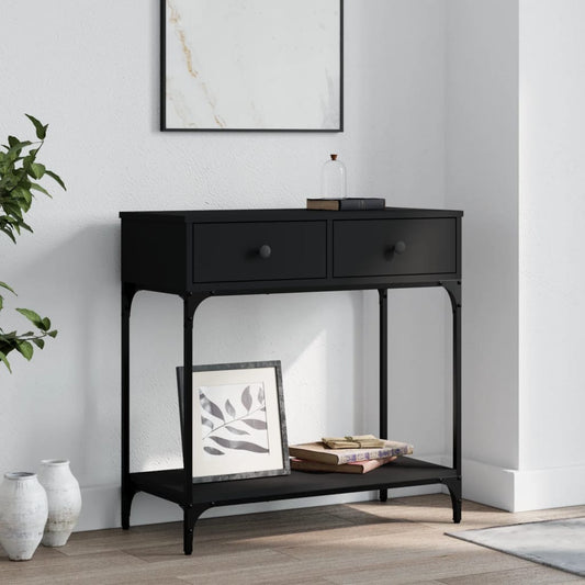 Berkfield Console Table Black 75x34.5x75 cm Engineered Wood