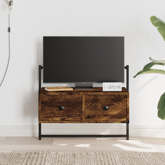 Berkfield TV Cabinet Wall-mounted Smoked Oak 60.5x30x51 cm Engineered Wood