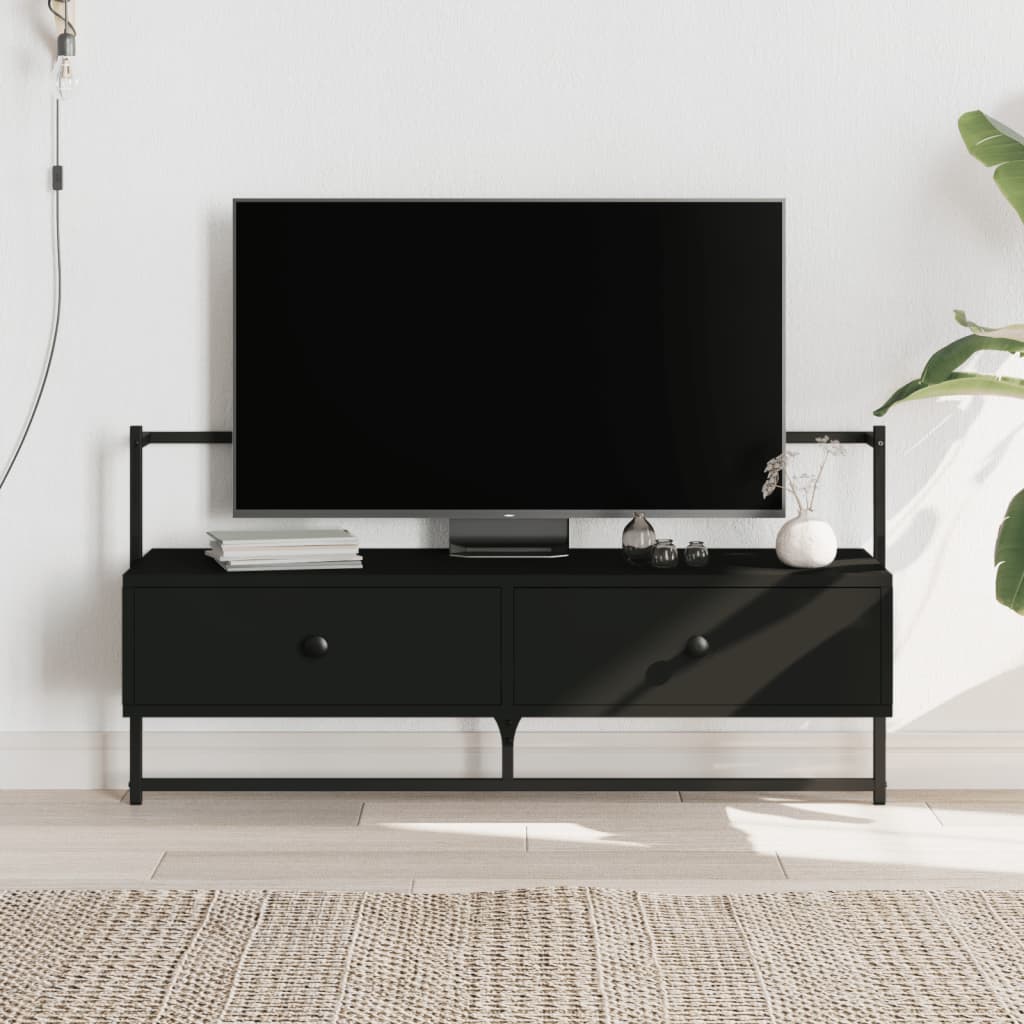 Berkfield TV Cabinet Wall-mounted Black 100.5x30x51 cm Engineered Wood