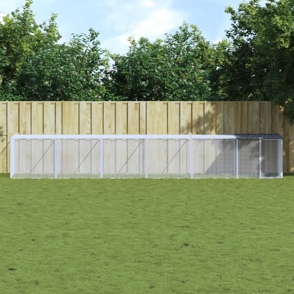 Berkfield Chicken Cage with Roof Anthracite 603x98x90 cm Galvanised Steel