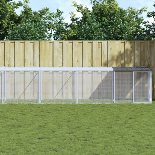 Berkfield Chicken Cage with Roof Anthracite 803x98x90 cm Galvanised Steel