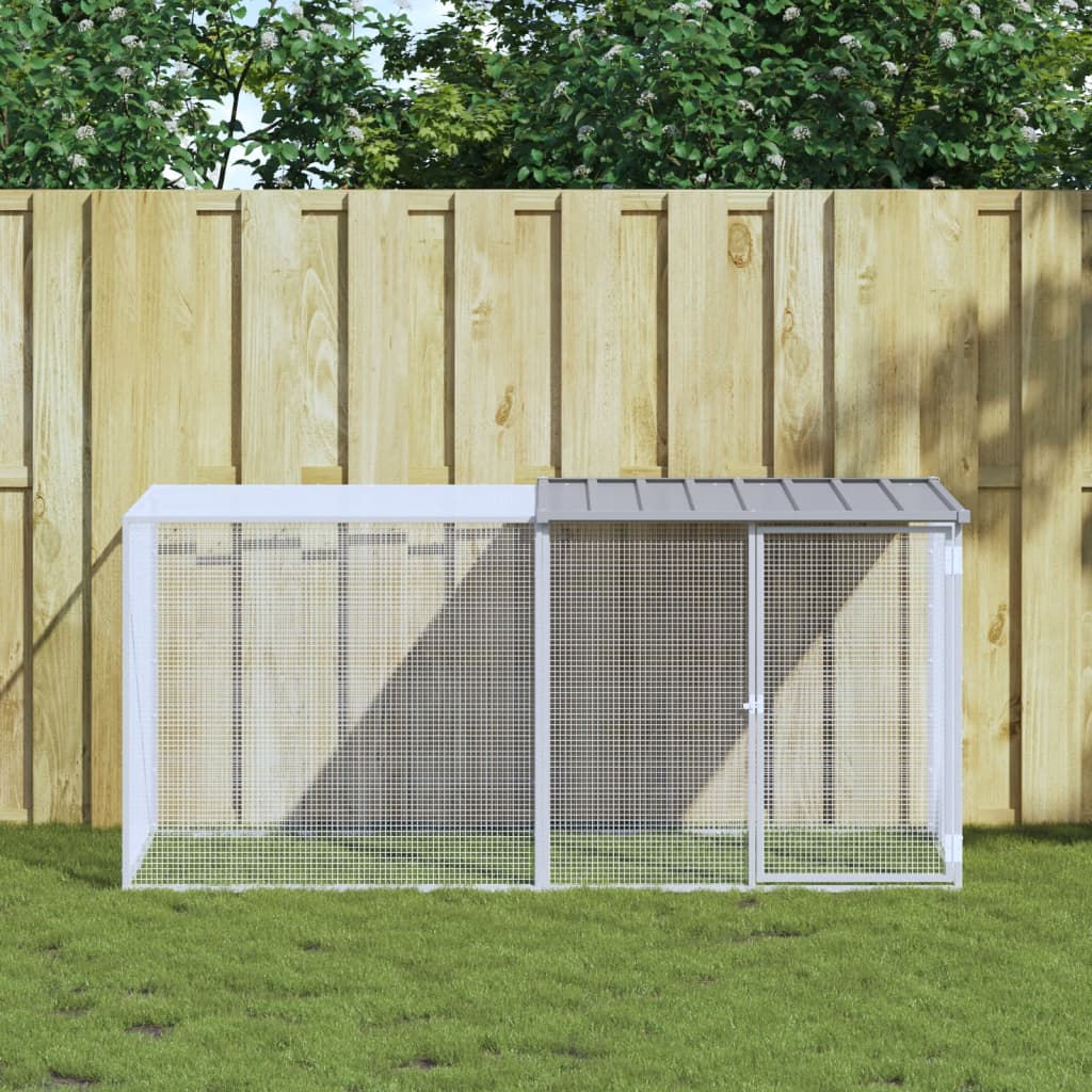 Berkfield Chicken Cage with Roof Light Grey 203x98x90 cm Galvanised Steel
