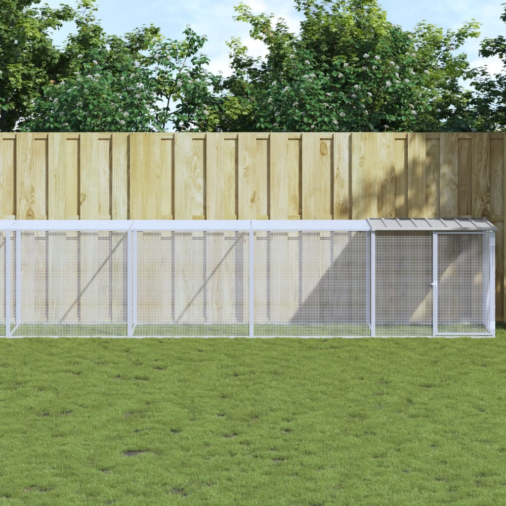 Berkfield Chicken Cage with Roof Light Grey 1003x98x90 cm Galvanised Steel