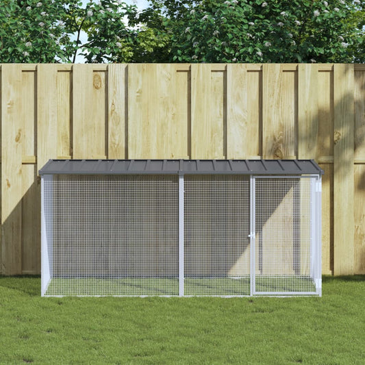 Berkfield Chicken Cage with Roof Anthracite 203x98x90 cm Galvanised Steel