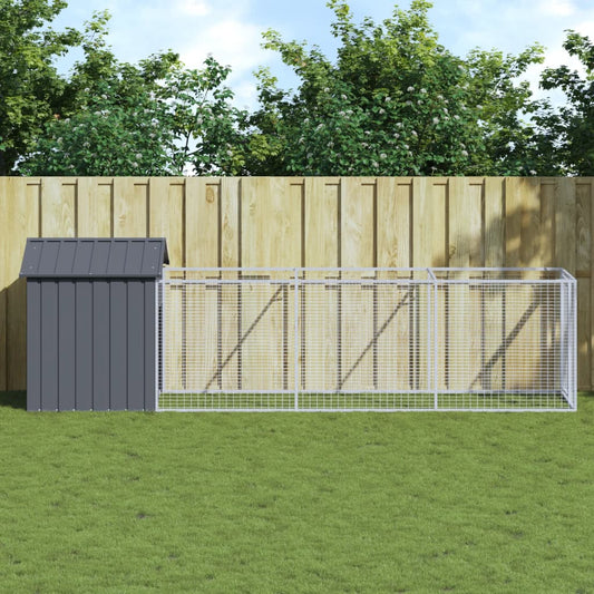 Berkfield Dog House with Roof Anthracite 117x405x123 cm Galvanised Steel