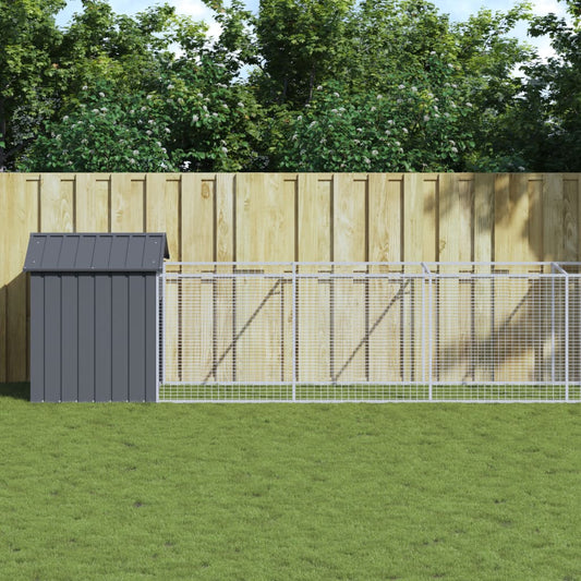 Berkfield Dog House with Roof Anthracite 117x1017x123 cm Galvanised Steel