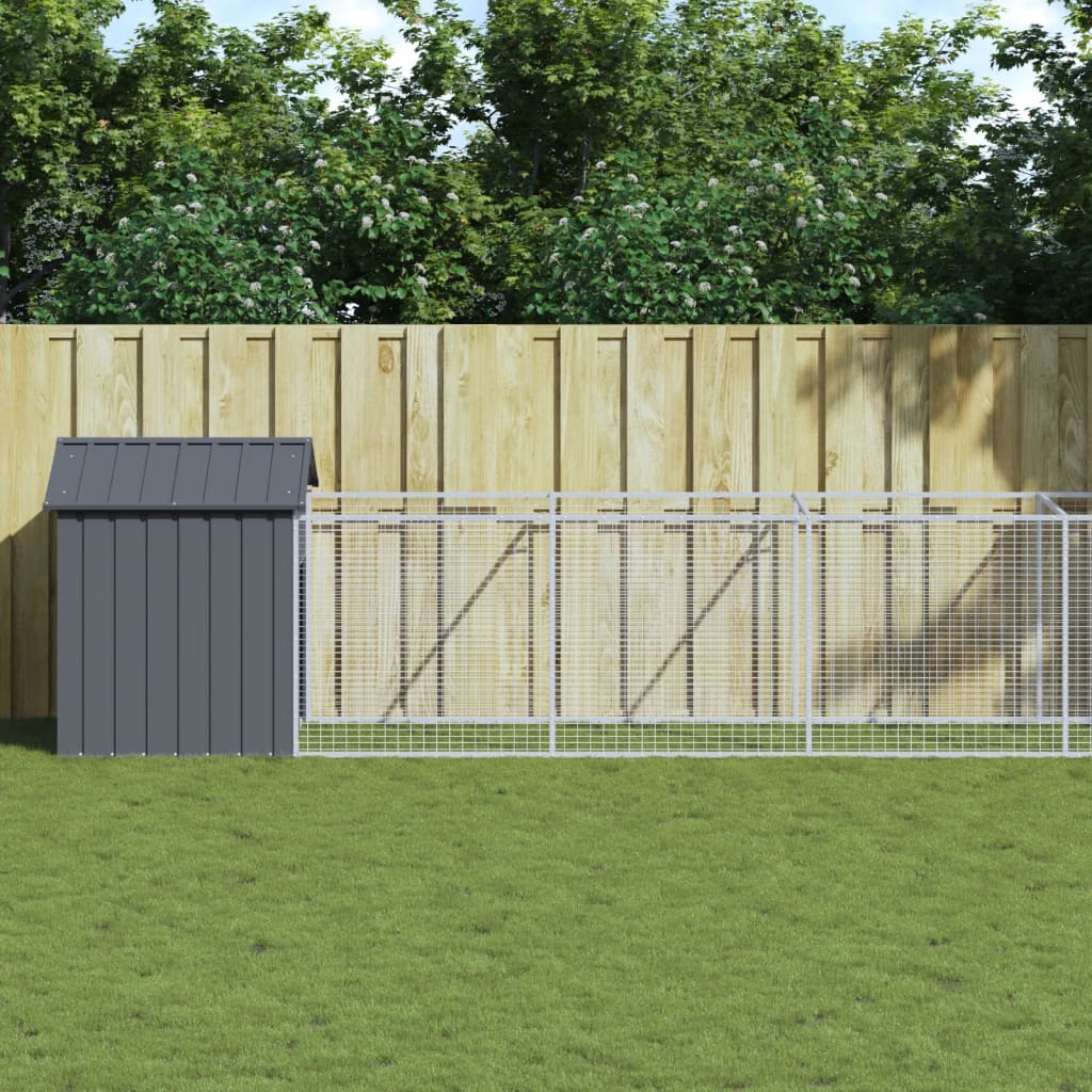 Berkfield Dog House with Roof Anthracite 117x1221x123 cm Galvanised Steel