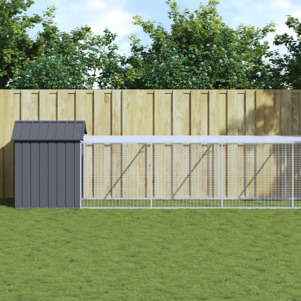Berkfield Chicken Cage with Run Anthracite 117x813x123 cm Galvanised Steel