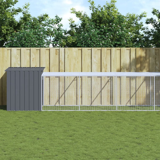 Berkfield Chicken Cage with Run Anthracite 110x1017x110 cm Galvanised Steel