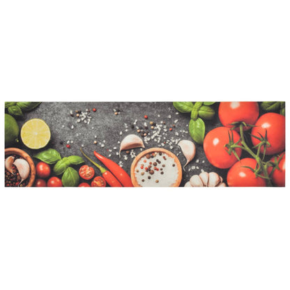 Berkfield Kitchen Rug Washable Vegetables 45x150 cm Velvet