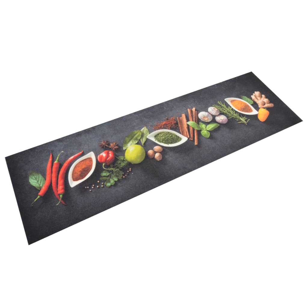 Berkfield Kitchen Rug Washable Spices 45x150 cm Velvet