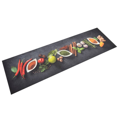 Berkfield Kitchen Rug Washable Spices 45x150 cm Velvet