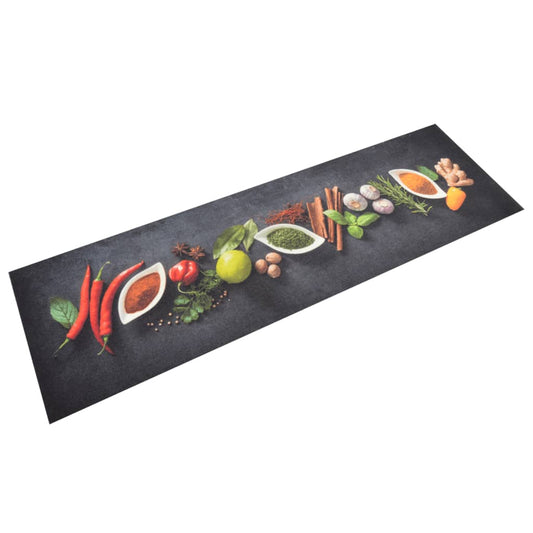 Berkfield Kitchen Rug Washable Spices 45x150 cm Velvet