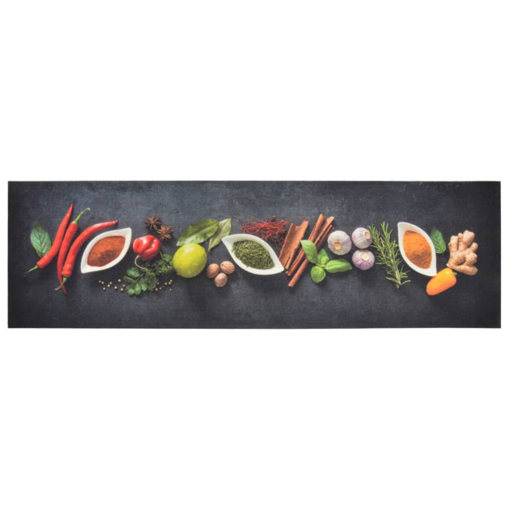 Berkfield Kitchen Rug Washable Spices 45x150 cm Velvet