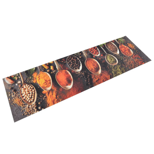Berkfield Kitchen Rug Washable Spoon & Spices 45x150 cm Velvet