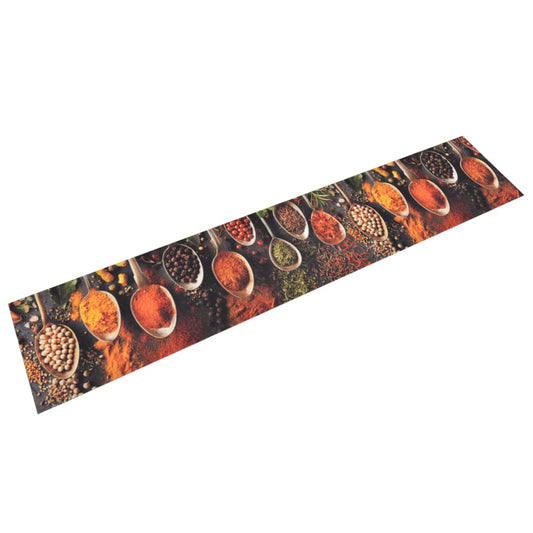 Berkfield Kitchen Rug Washable Spoon & Spices 60x300 cm Velvet