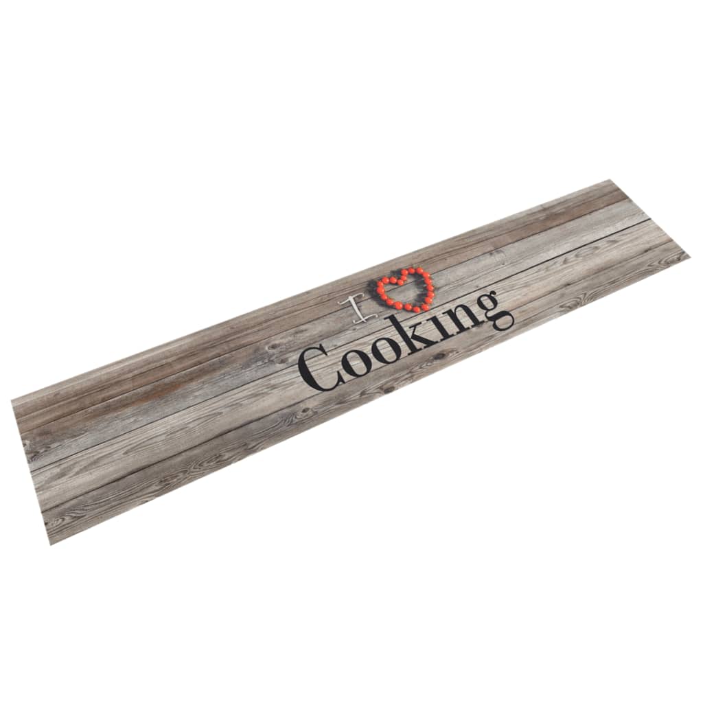 Berkfield Kitchen Rug Washable Cooking Grey 60x300 cm Velvet