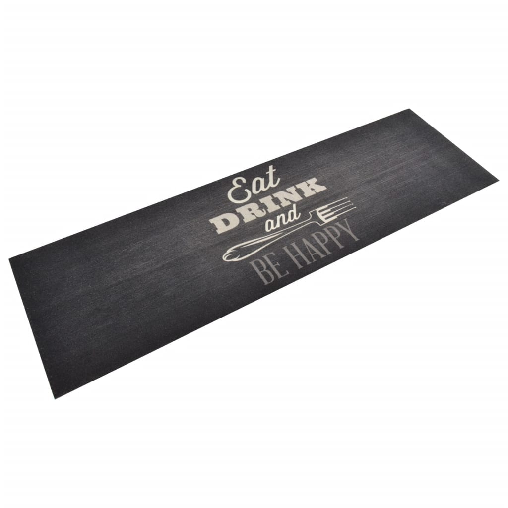 Berkfield Kitchen Rug Washable Kitchen Black 60x180 cm Velvet