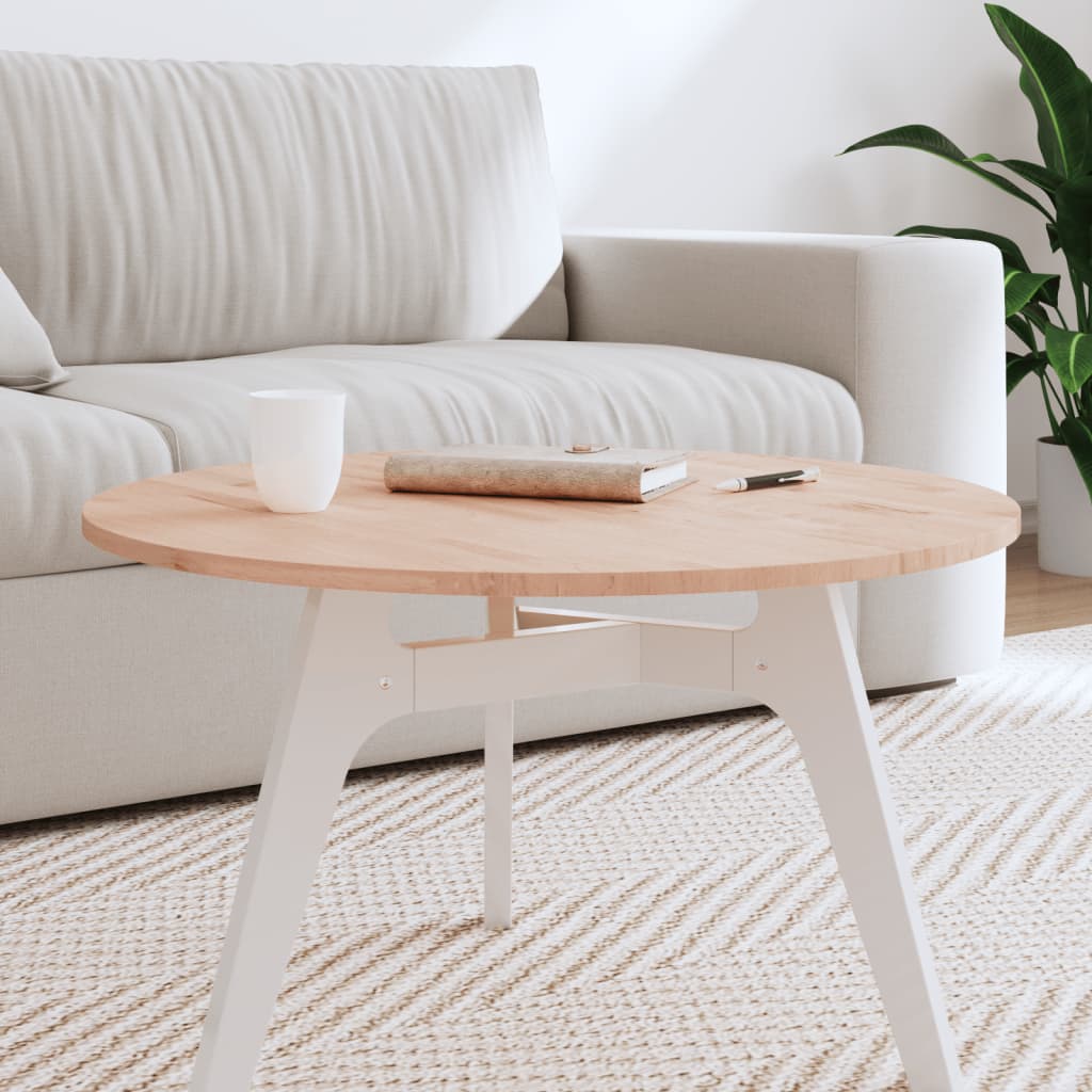 Berkfield Table Top �_�”�_70x1.5 cm Round Solid Wood Beech