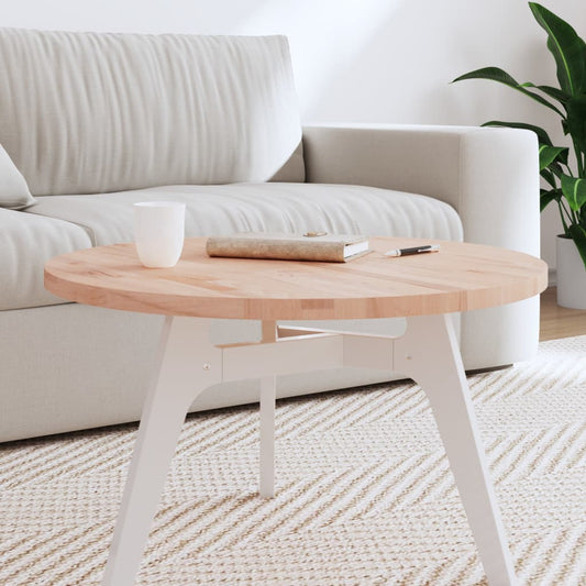 Berkfield Table Top �_�”�_70x2.5 cm Round Solid Wood Beech