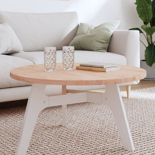 Berkfield Table Top �â�_80x2.5 cm Round Solid Wood Beech