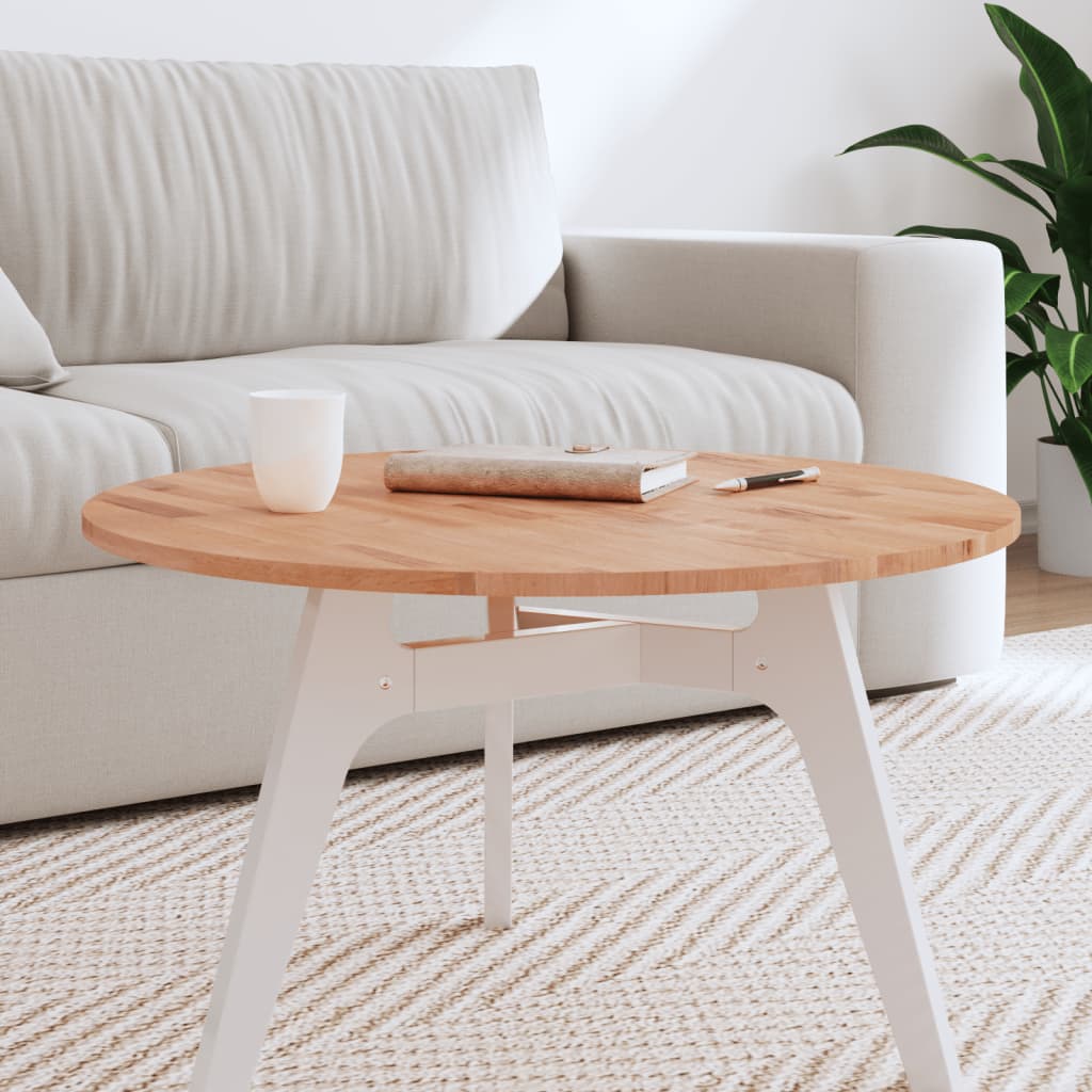 Berkfield Table Top �_�”�_70x1.5 cm Round Solid Wood Beech