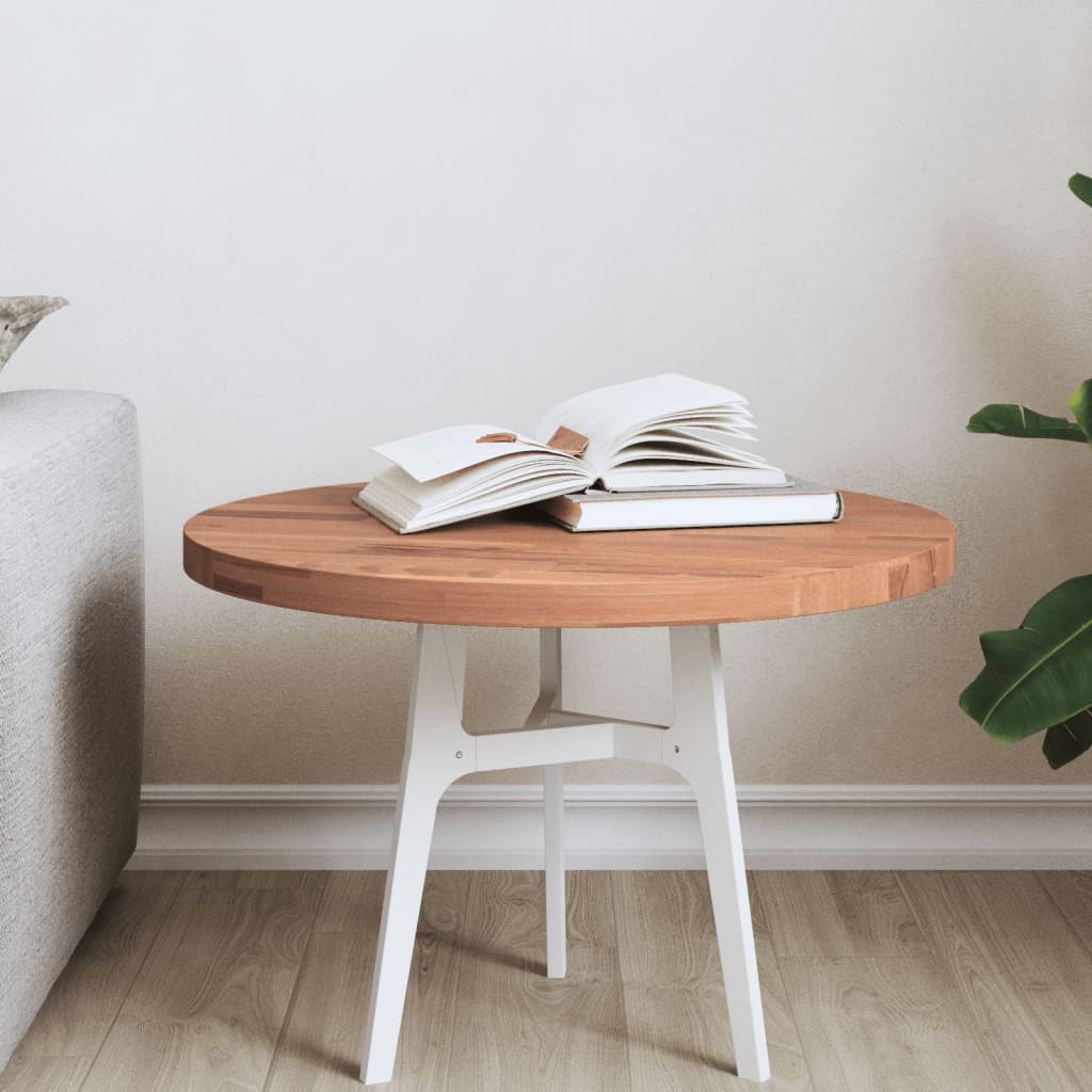 Berkfield Table Top �_�”�_50x2.5 cm Round Solid Wood Beech
