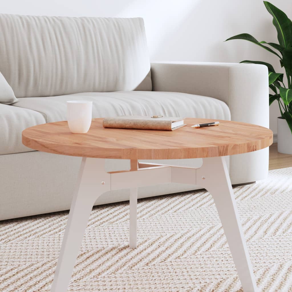 Berkfield Table Top �_�”�_70x2.5 cm Round Solid Wood Beech