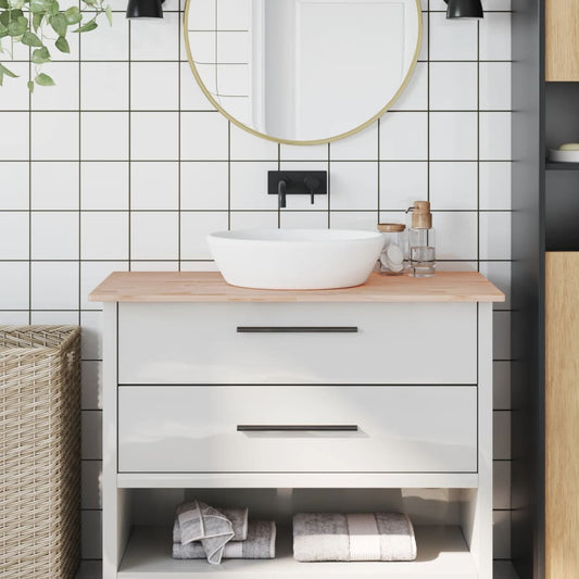 Berkfield Bathroom Countertop 100x50x1.5 cm Solid Wood Beech