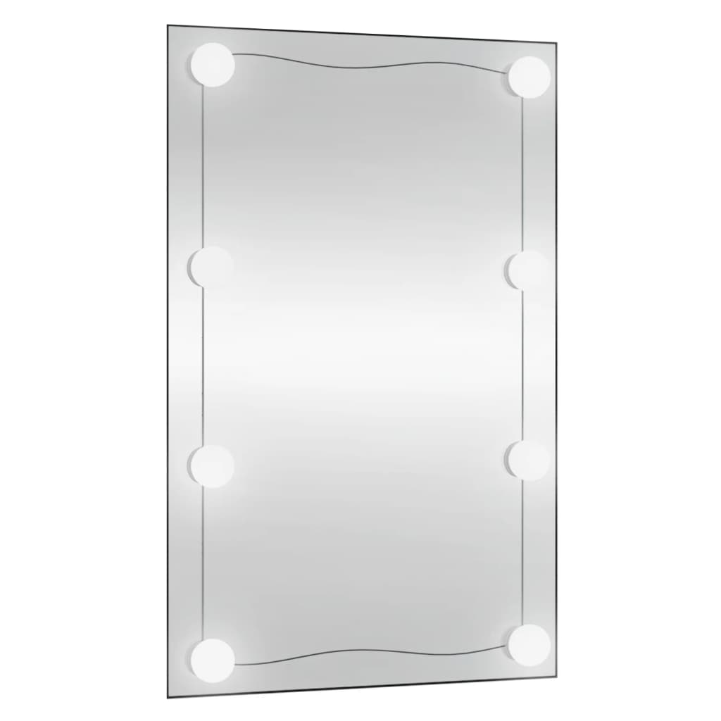 Berkfield Wall Mirror with LED Lights 40x60 cm Glass Rectangle