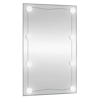Berkfield Wall Mirror with LED Lights 40x60 cm Glass Rectangle