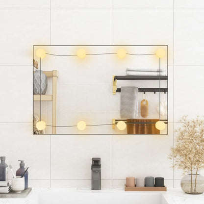 Berkfield Wall Mirror with LED Lights 40x60 cm Glass Rectangle