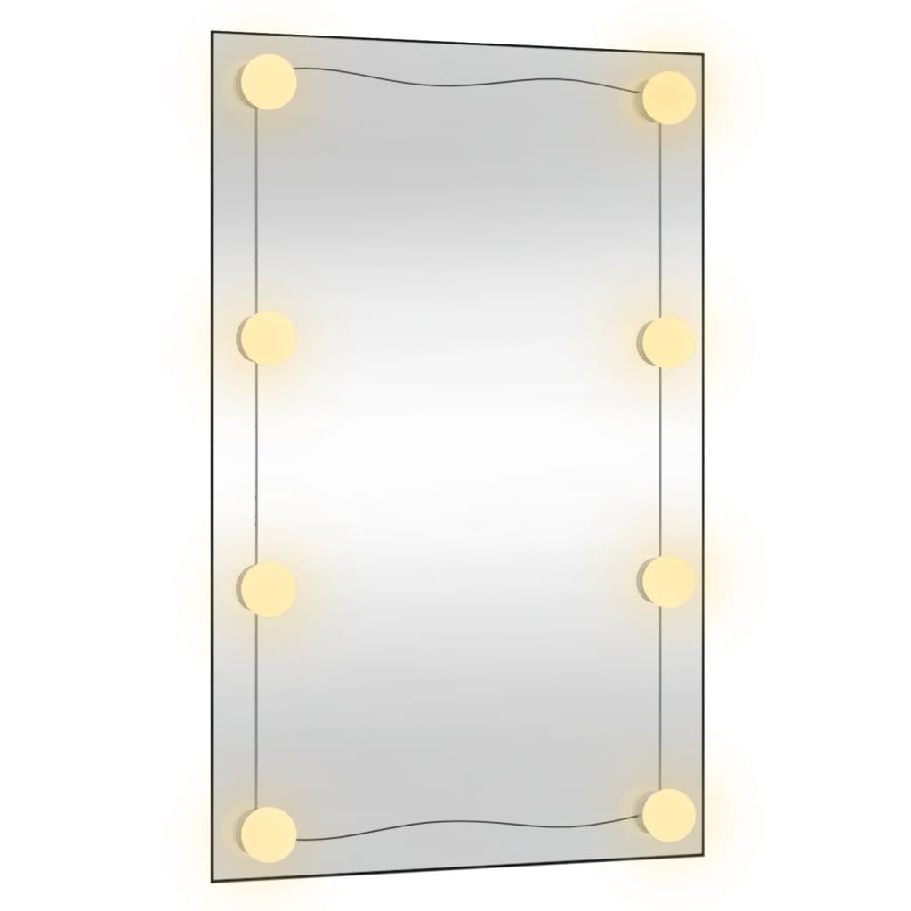 Berkfield Wall Mirror with LED Lights 40x60 cm Glass Rectangle