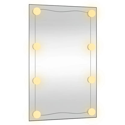Berkfield Wall Mirror with LED Lights 40x60 cm Glass Rectangle