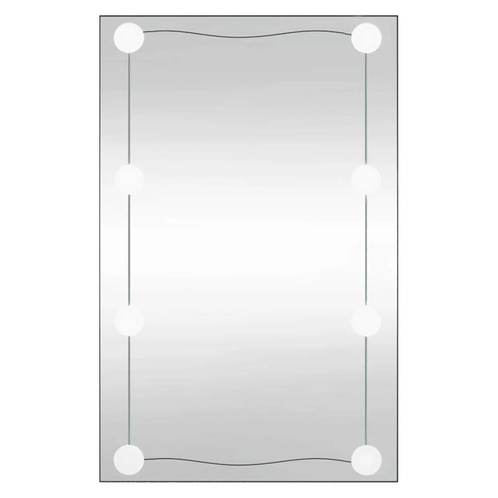 Berkfield Wall Mirror with LED Lights 40x60 cm Glass Rectangle