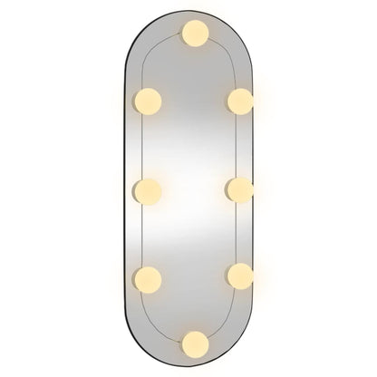 Berkfield Wall Mirror with LED Lights 20x50 cm Glass Oval