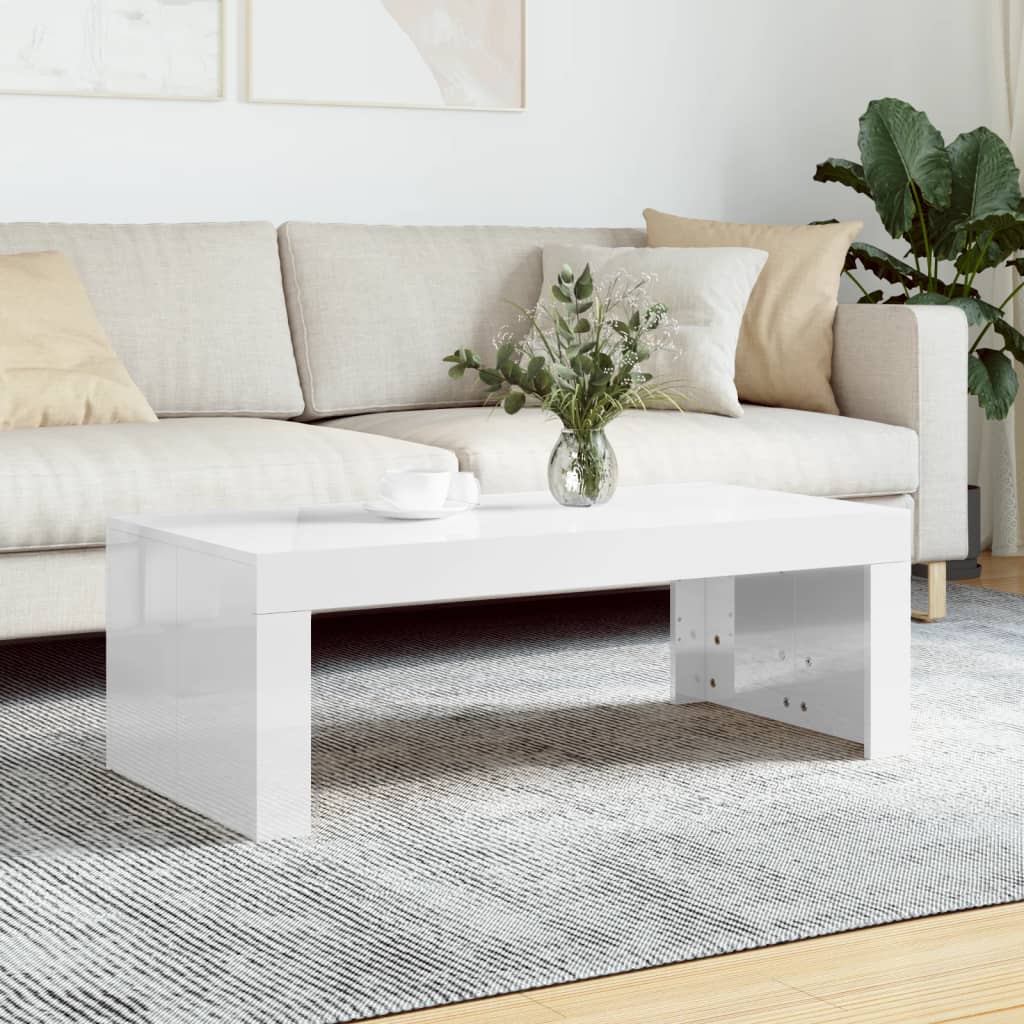 Berkfield Coffee Table High Gloss White 102x50x36 cm Engineered Wood