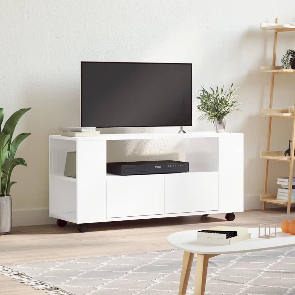 Berkfield TV Cabinet High Gloss White 102x34.5x43 cm Engineered Wood