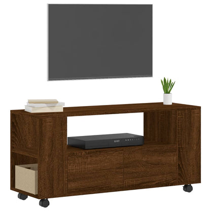 Berkfield TV Cabinet Brown Oak 102x34.5x43 cm Engineered Wood