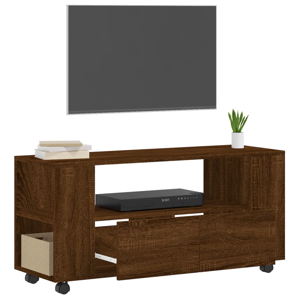 Berkfield TV Cabinet Brown Oak 102x34.5x43 cm Engineered Wood