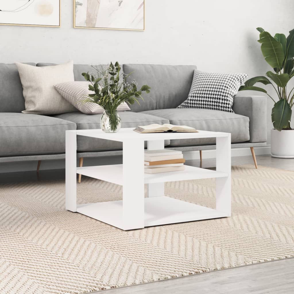 Berkfield Coffee Table White 59.5x59.5x40 cm Engineered Wood