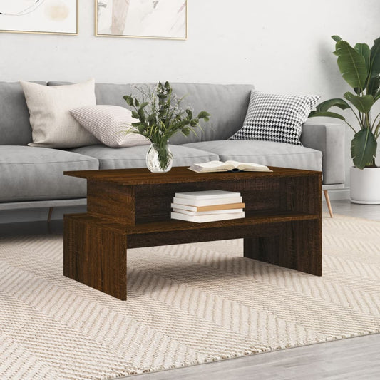 Berkfield Coffee Table Brown Oak 90x55x42.5 cm Engineered Wood