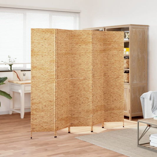 Berkfield Room Divider 5-Panel 205x180 cm Water Hyacinth