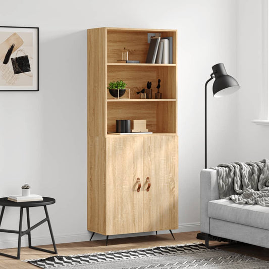 Berkfield Highboard Sonoma Oak 69.5x34x180 cm Engineered Wood