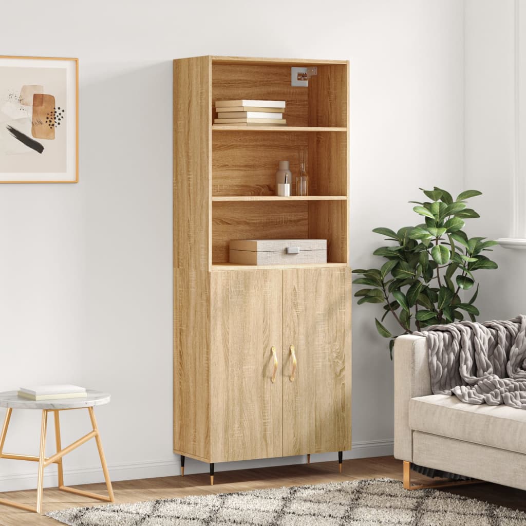 Berkfield Highboard Sonoma Oak 69.5x34x180 cm Engineered Wood