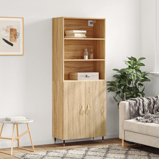 Berkfield Highboard Sonoma Oak 69.5x34x180 cm Engineered Wood