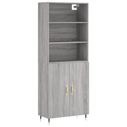 Berkfield Highboard Grey Sonoma 69.5x34x180 cm Engineered Wood