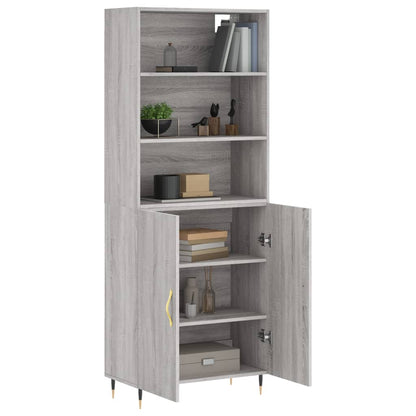 Berkfield Highboard Grey Sonoma 69.5x34x180 cm Engineered Wood